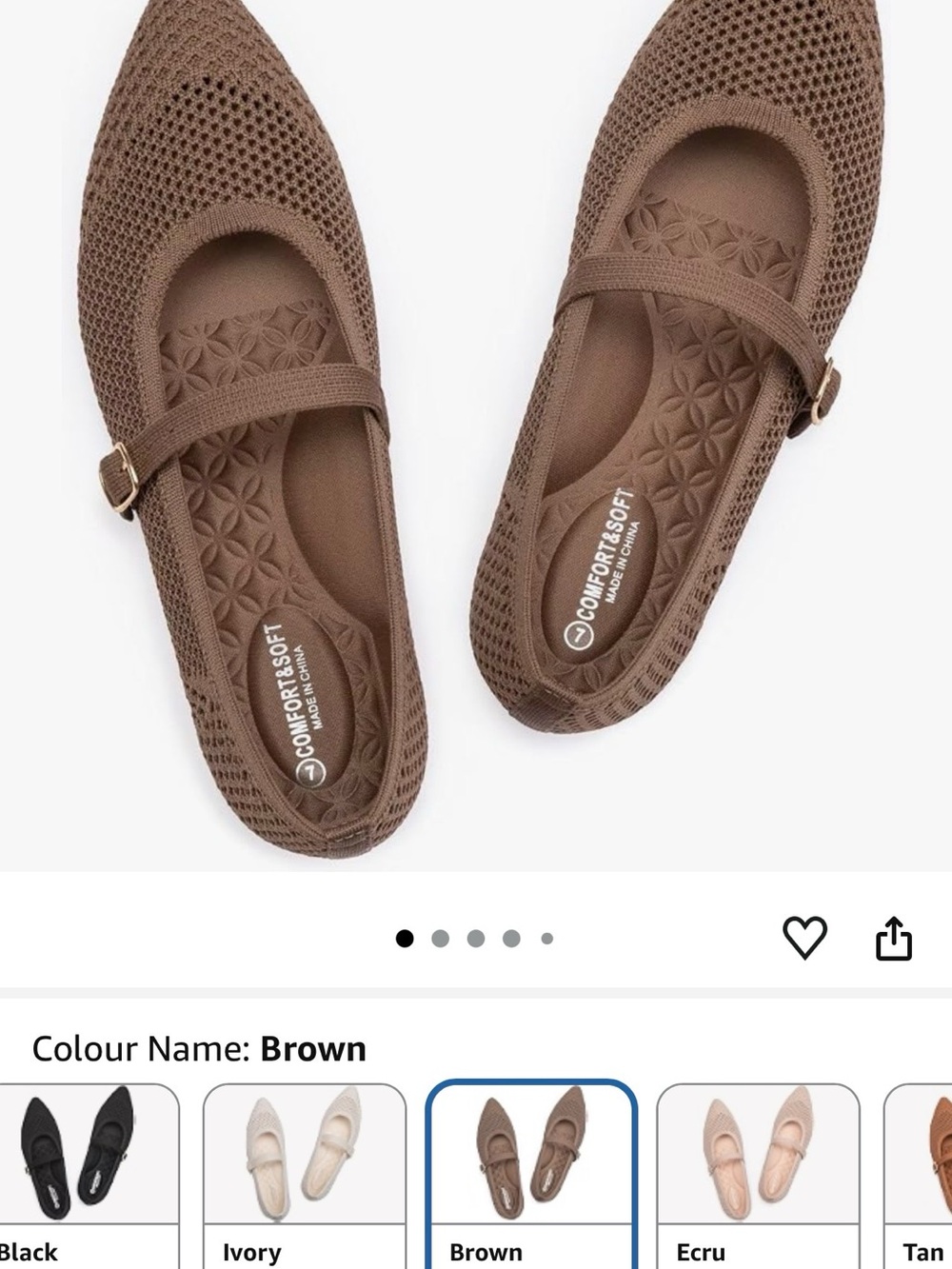 Mary Jane Flats - Brown